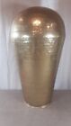 Vintage Extra Large Hammered Solid Brass Urn Shaped Floor Vase 17.5 in Tall 