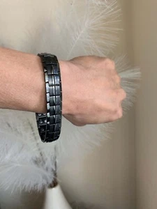 Gun Metal Gray Titanium Magnetic Bracelet men women Arthritis Pain Balance Power - Picture 1 of 11