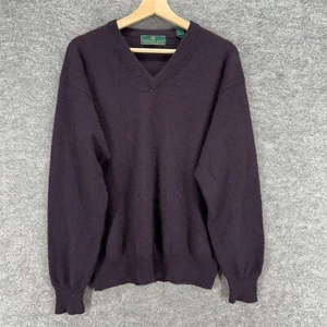 Embassy Row Sweater Pullover Men M Medium Black V-Neck Cashmere Knit Long Sleeve - Picture 1 of 7