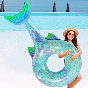 Inflatable Mermaid Pool Floats - Blue - Huge 71x43x30 inches - Perfect for Pool - Picture 1 of 5
