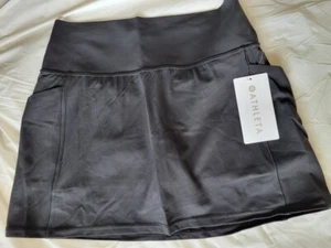 Athleta Salutation Stash High Rise 14.5" skort skirt XL black pockets New NWT - Picture 1 of 4