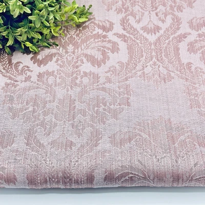 VTG Pink Damask Tablecloth 67x118 Floral Jacquard Rectangle Elegant Fancy EUC - Image 1 of 4