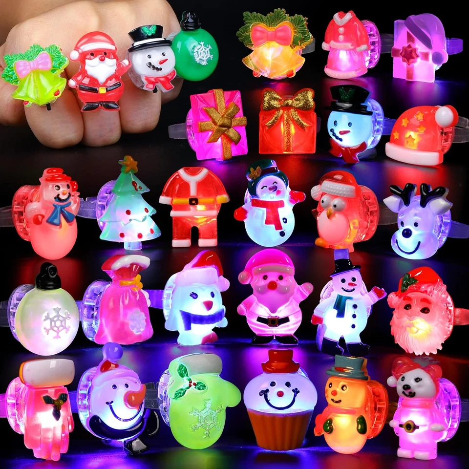 Favores de fiesta de Navidad 25 piezas luces de dedo LED 3D para niños y adultos juguetes iluminados Foto 1 de 4