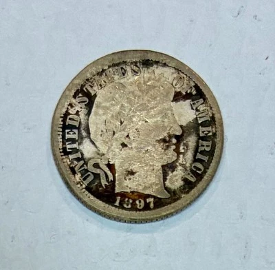 1897-O Barber Dime, VF Details, Stained & Cleaned, Key Date Only 666,000 Minted! - Image 1 of 2