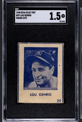 1948 Lou Gehrig #29 R346 Blue Tint Baseball SGC 1.5 HOF New York Yankees - Image 1 of 2