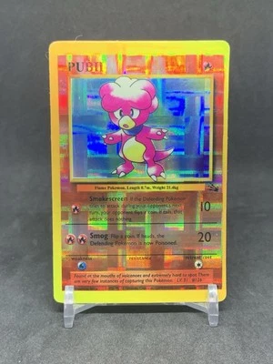 Magby Fossil #39 Vintage Pokemon Bootleg Sticker Card Holo - Image 1 of 2