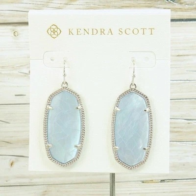 Nuevo sin etiquetas Pendiente Kendra Scott Elle Azul Cielo Ilusión Tono Plateado Foto 1 de 4