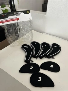 Maxfli Deluxe Zippered Golf Club Iron Head Covers - 7 Out Of 10 Piece Set MX134 - Picture 1 of 7