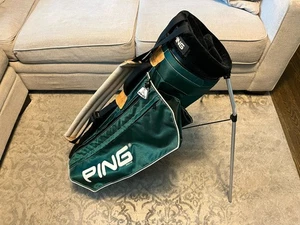 Vintage Ping Hoofer 4 Way Carry Stand Bag Green/Bladk EXCELLENT CONDITION - Picture 1 of 13