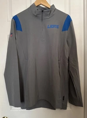 Nike Men’s Medium Detroit Lions NFL On Field Team Issued Long Sleeve Quarter-Zip - Image 1 of 4