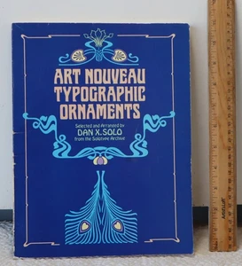 Art Nouveau Typographic Ornaments Paperback VTG 1982 Dan X Solo 11" x 8-1/2" - Bild 1 von 4