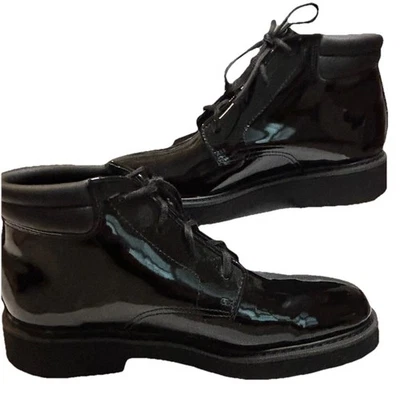 Botas Chukka ROCKY Para Hombre Cuero Negro Alto Brillo 500-8 Encaje Militar 11W Foto 1 de 4