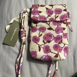 VERA BRADLEY PHONE CASE CROSSBODY STRIPEY BUTTONS PATTERN NWT FREE SHIPPING - Picture 1 of 5