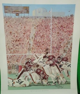 1986 Cotton Bowl Signed Litho 27 x 21 1/4 Original Football Man Cave Texas A&M  - Picture 1 of 8