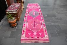 Handmade runner rug, Vintage rug, Turkish rug, Boho decor, 2.9 x 11.5 ft MBZ3364