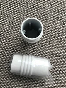 Finials (2 quantity) White Banded Metal Endcap Finial fo 3/4” dia Drapery Rod - Picture 1 of 2