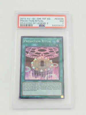 2015 Yugioh Super Rare 1st Edition DRL2-EN036 Prediction Ritual PSA 7 - Image 1 of 2