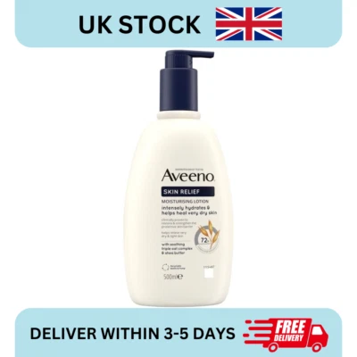 BRANDED Aveeno Skin Relief Moisturising Lotion for Very Dry & Irritable Skin Care 500 ml