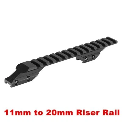 3/8" Dovetail 11mm to 20mm Picatinny Adapter Scope Mount High Riser Rail - Image 1 of 4
