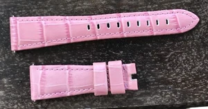 Correa de reloj de cuero cocodrilo OFFICINA DEL TEMPO 22 x 16 mm rosa/ - Imagen 1 de 6