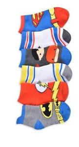 NEW♈Boys 6 pair size 2T-4T Printed safety sock by Justice League~blue/red Batman