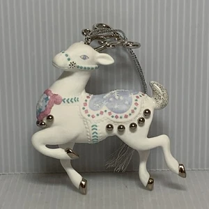 Lenox “The Platinum Reindeer” Christmas Ornament, White Bisque Bone China Pastel - Picture 1 of 16