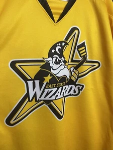 Vintage East Coast Wizards #15 Hockey Men's Jersey Adult Large Yellow Bedford MA - Picture 1 of 8