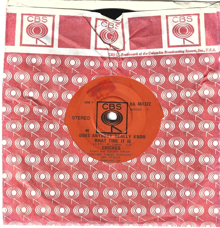 Chicago 7" 45 Does Anybody Really Know What Time It Is Rare 1970 New Zealand CBS - Image 1 of 1