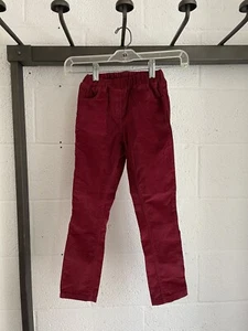 EUC Jacadi Paris Sz 6A 6 Girls Corduroy Pants Cranberry Dark Red Elastic Waist - Picture 1 of 6