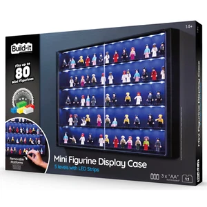 Mini Figures Display Case Protect Figurines 5 Levels LED Strips Lego Compatible - Picture 1 of 7