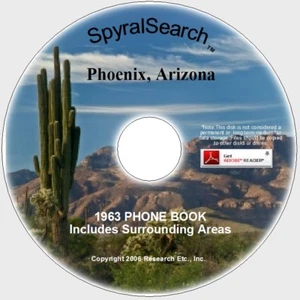 AZ - Phoenix & Area 1963 Phone Book CD - Picture 1 of 1