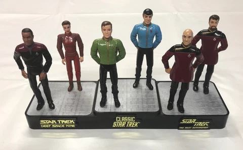 Playmates Star Trek Vintage Action Figures Starfleet Officers Set, display stand Cover