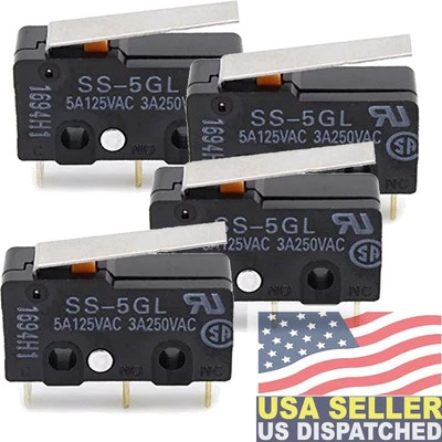 Modelo Omron: Microinterruptor SS-5GL SPDT 5A-125VAC 3A-250VAC (Paquete de 4) Foto 1 de 4
