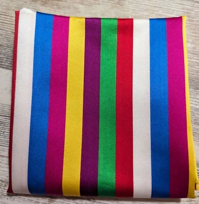 Multi Colored Striped Satin Fabric - Image 1 of 4