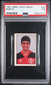 1987 Editora Abril Copa Uniao EDASA 94 Bebeto PSA 1 Rookie RC Brazil Brasil - Picture 1 of 2