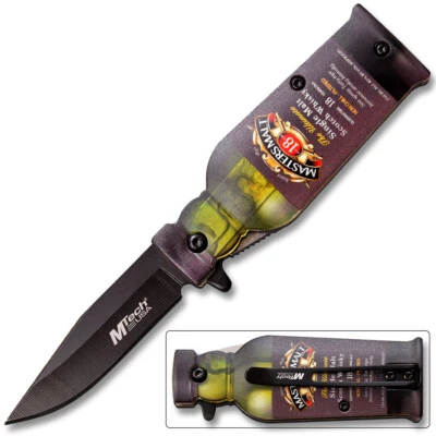Bar Collection Pocket Knife Bourbon Bottle Design Spring Assisted Knife - Image 1 of 3