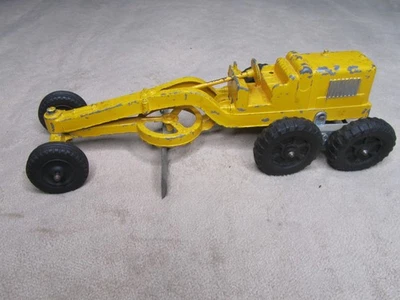Vintage 1950's Hubley Kiddie Toy #481 Road Grader Diecast Yellow Steering Works - Image 1 of 4