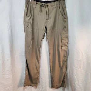 Prana Stretch Zion Pant Men 33x32 Beige Roll Up Hiking Belted Cargo Nylon Vented - Bild 1 von 15