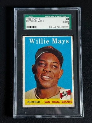 1958 Topps - Willie Mays #5 SGC-2  Hall of Famer  San Fran Giants - Image 1 of 2