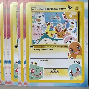 15 Ct POKEMON Trading Card Postcard Kids BIRTHDAY PARTY INVITATIONS & ENVELOPES - Picture 1 of 5