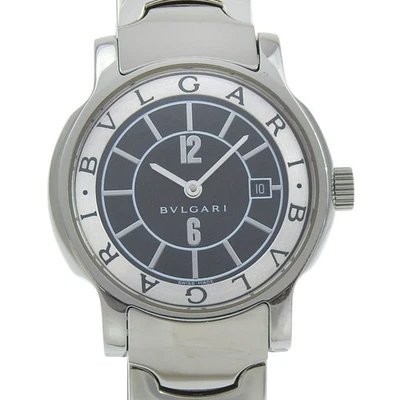Relojes BVLGARI Solo tempo ST29S esfera negra acero inoxidable cuarzo analógico d... Foto 1 de 4