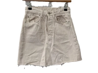 H&M Off White Denim Mini Skirt Size XS W26” L16” Short Cotton Women’s - Image 1 of 4
