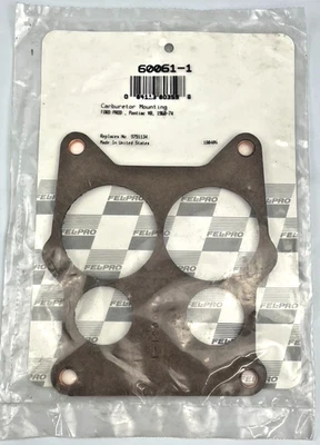 Junta de montaje de carburador Fel-Pro 60061-1 para Ford seleccionado, Pontiac 1968-1974 Foto 1 de 4