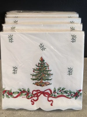 new SPODE RIBBON & TREE Lunch Guest Paper Napkins (5) Packages 100 Total 3-Ply - Image 1 of 3