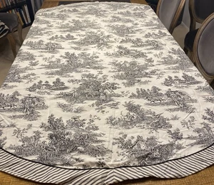 Waverly Garden Room ovale Tischdecke schwarz creme Toile Country Life 76 x 59 - Bild 1 von 12
