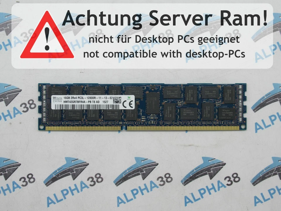 SK Hynix 16 GB RDIMM DDR3-1600 RAM SuperServer 1U 5017R-MTF Server RAM - Immagine 1 di 1