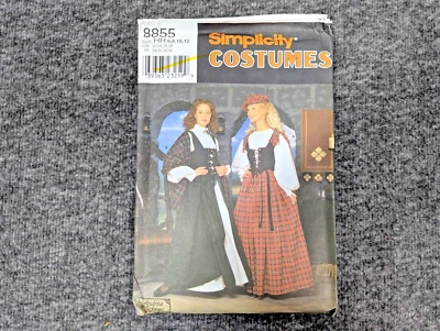 Simplicity 8855 Pattern Scottish Lass Tartan Dress Gown 6 8 10 12 HH Halloween - Image 1 of 3