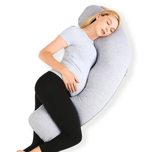 Momcozy Pregnancy Pillows for Side Sleeping, J Shaped Maternity Body Pillow for - Picture 1 of 8