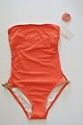Papaya MICHAEL KORS Bandeau Maillot One-piece Bathing Suit, Size 6