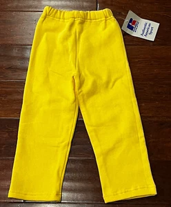 Russell Athletic Yellow Fleece Youth Sz 4 Elastic Waist Jogging Track Pants NWT - Picture 1 of 6
